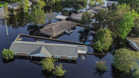 Town flooded